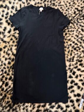 J Crew Black Short Sleeve T-Shirt Dress